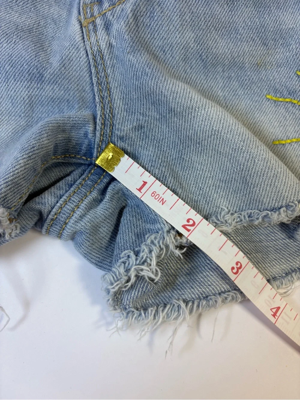 Old Navy Embroidered Graphic Jean Cut Off Shorts 3T Smiley Sunshine Hippie